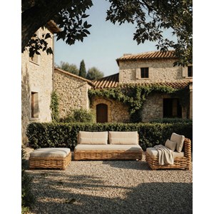 Sunda - salon de jardin en rotin tressé