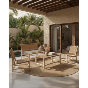 Jaya - salon de jardin en teck et corde