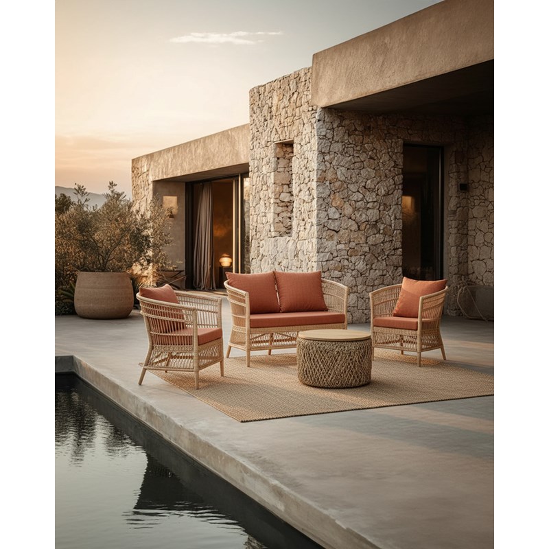 Lusso - ensemble salon de jardin en rotin