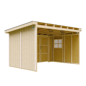 Abri de jardin qualité premium h231x248x412 cm sans plancher e  paroi latérale