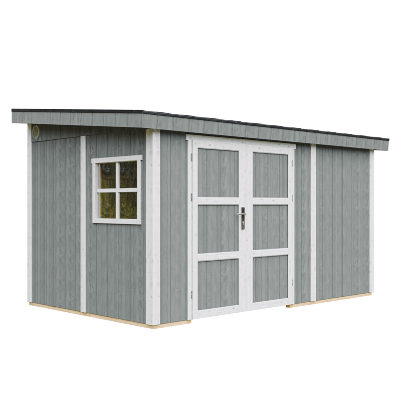 Abri de jardin qualité premium h231x248x412 cm sans plancher e paroi latérale