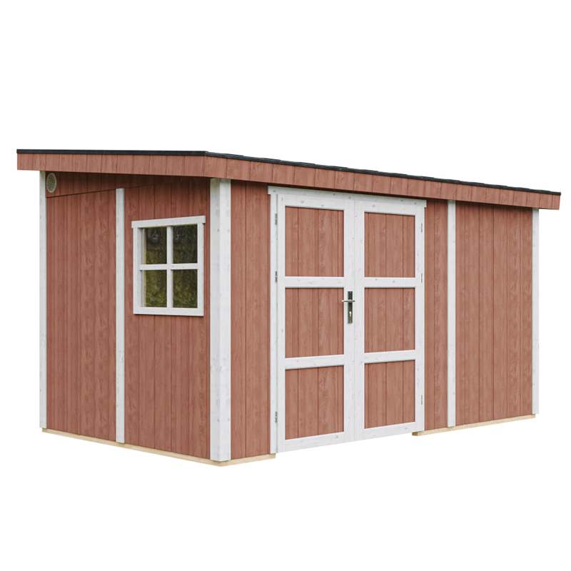 Abri de jardin qualité premium h231x248x412 cm sans plancher e paroi latérale