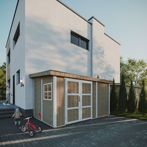 Abri de jardin qualité premium h231x248x412 cm sans plancher e  paroi latérale