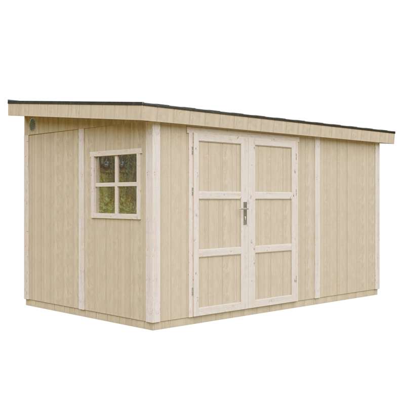 Abri de jardin qualité premium h231x248x412 cm avec plancher e paroi latérale