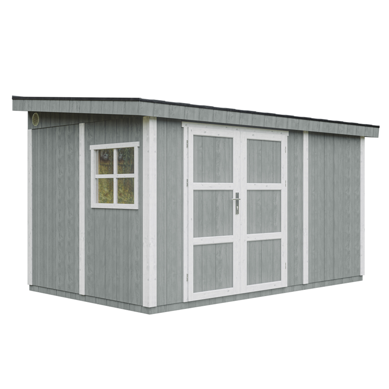 Abri de jardin qualité premium h231x248x412 cm avec plancher e paroi latérale