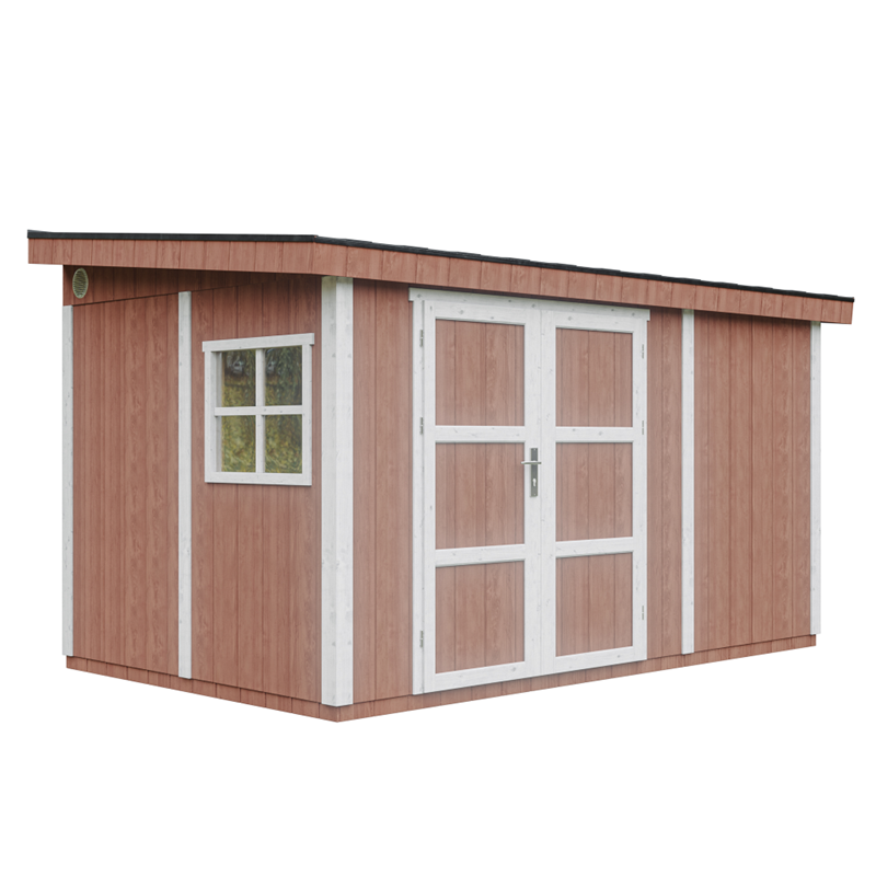 Abri de jardin qualité premium h231x248x412 cm avec plancher e paroi latérale