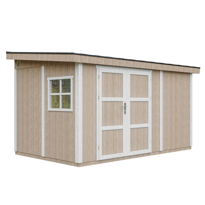 Abri de jardin qualité premium h231x248x412 cm avec plancher e paroi latérale