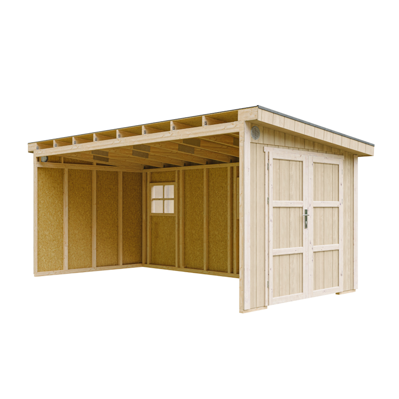 Abri de jardin qualité premium 11,47 m² - h231x248x530 cm - beige
