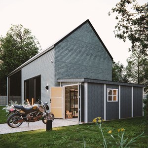 Abri de jardin qualité premium 11,47 m² - h231x248x530 cm - beige