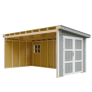 Abri de jardin qualité premium 11,47 m² - h231x248x530 cm - gris