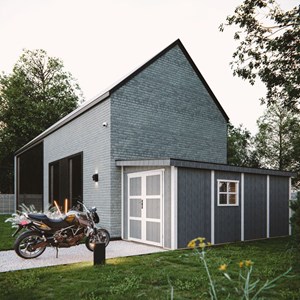 Abri de jardin qualité premium 11,47 m² - h231x248x530 cm - gris