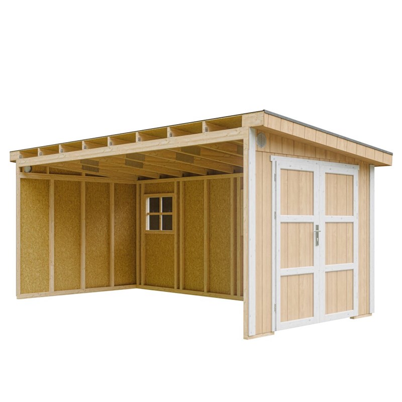 Abri de jardin qualité premium 11,47 m² - h231x248x530 cm - jaune