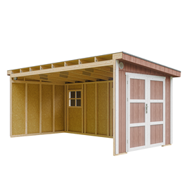 Abri de jardin qualité premium 11,47 m² - h231x248x530 cm - rouge