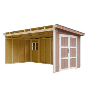 Abri de jardin qualité premium 11,47 m² - h231x248x530 cm - rouge