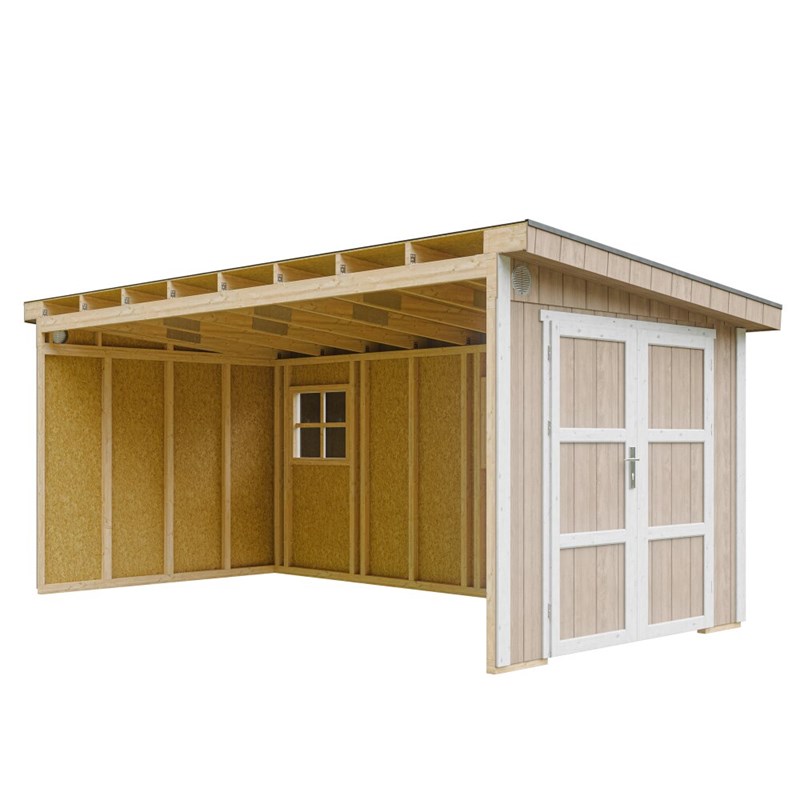 Abri de jardin qualité premium 11,47 m² - h231x248x530 cm - marron