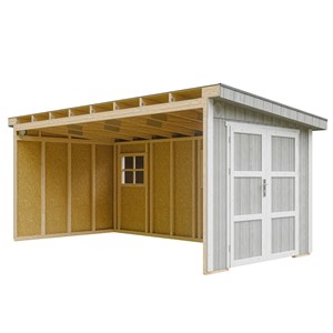 Abri de jardin qualité premium 11,47 m² - h231x248x530 cm - gris