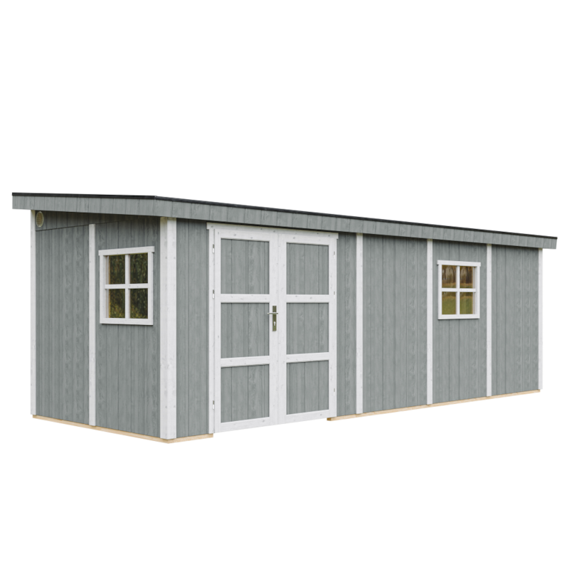 Timbela - Abri de jardin qualité premium 14,3 m² - h231x248x648 cm - gris