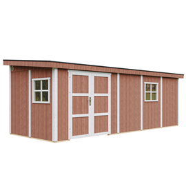 Abri de jardin qualité premium 14,3 m² - h231x248x648 cm - rouge