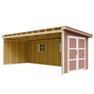 Abri de jardin qualité premium 14,3 m² - h231x248x648 cm - rouge