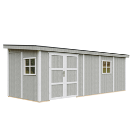 Abri de jardin qualité premium 14,3 m² - h231x248x648 cm - gris
