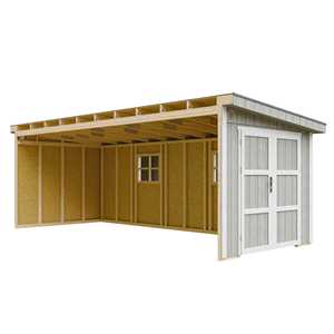 Abri de jardin qualité premium 14,3 m² - h231x248x648 cm - gris