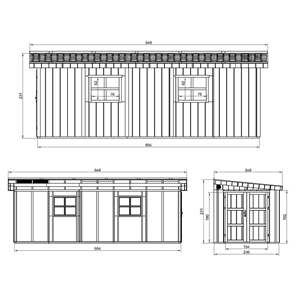 Abri de jardin qualité premium 14,30 m² - h231x248x648 cm - beige