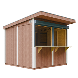 Grand stand marché avec comptoir 240x248x305cm 5,9m2 bar jardin, kiosque rouge