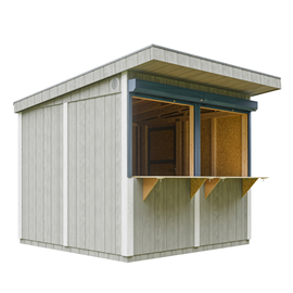 Grand stand marché avec comptoir 240x248x305cm 5,9m2 bar jardin, kiosque gris