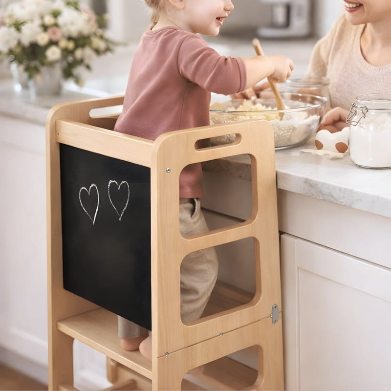Tour observation montessori bébé enfant - pliable en table bureau tableau dessin (Jouetapprends) - Image 1
