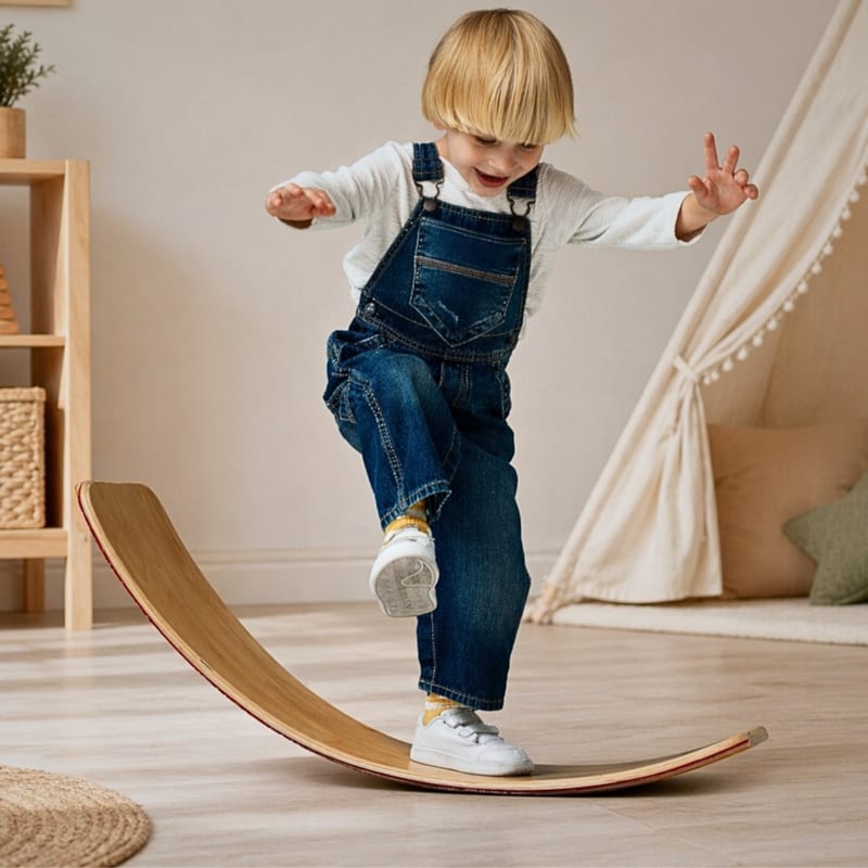 Planche d’équilibre montessori bois enfant – motricité & autonomie (Jouetapprends) - Image 3