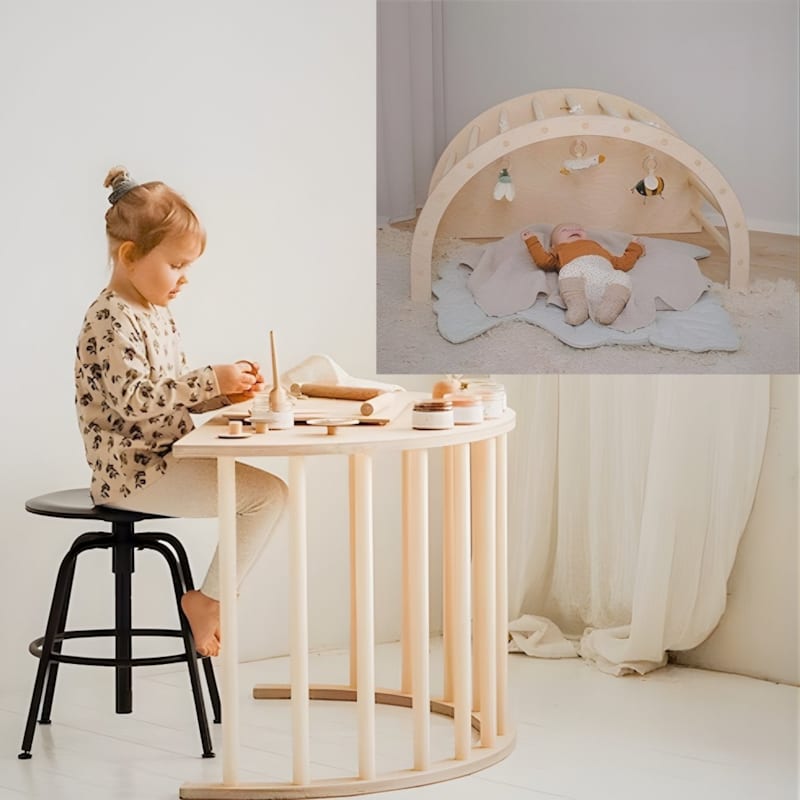 Arche montessori 6-en-1 bois & bureau avec coussin - jouetapprends (Jouetapprends) - Image 2