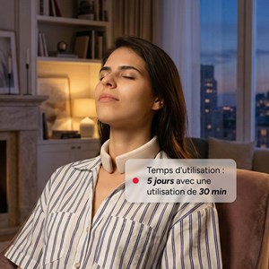 Neck care +, electrostimulation, chauffant, lumière rouge pour cou et cervicales