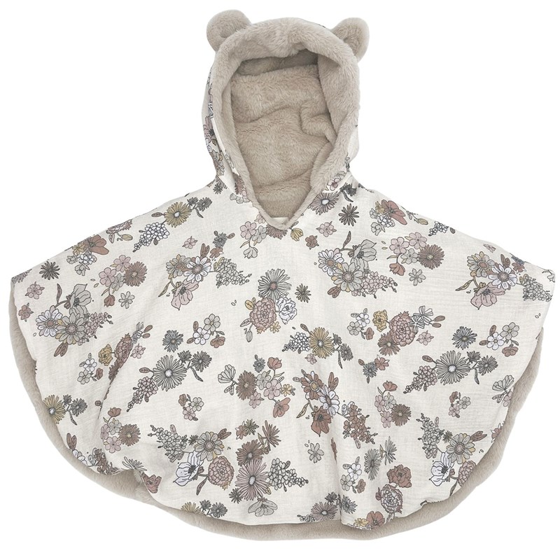 Babyshower - Poncho polaire teddy bardot