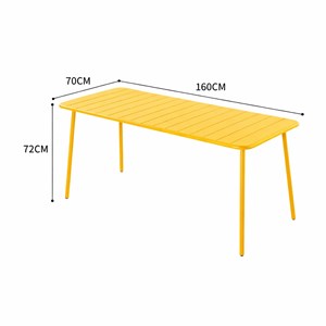 Bergame ensemble table de jardin 160 cm et 6 chaises jaune