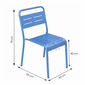Bergame ensemble table de jardin 234 cm et 10 chaises bleu