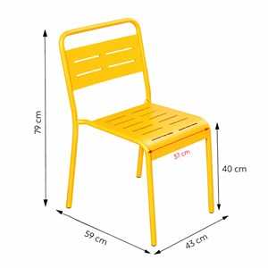 Bergame ensemble table de jardin 234 cm et 10 chaises jaune