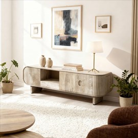 Meuble tv en bois de manguier clair yoni