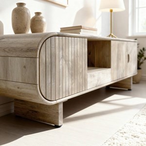 Meuble tv en bois de manguier clair yoni