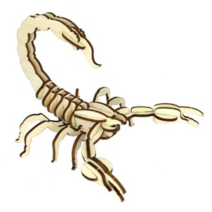 Puzzle 3d en bois scorpion