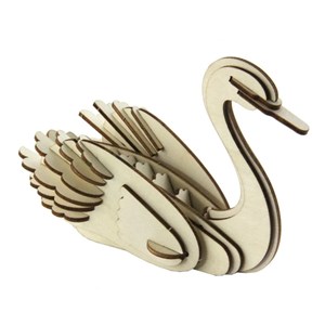 Puzzle 3d en bois cygne