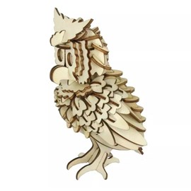 Puzzle 3d en bois hibou