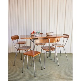 Ensemble complet table, chaises et tabourets en formica n°13