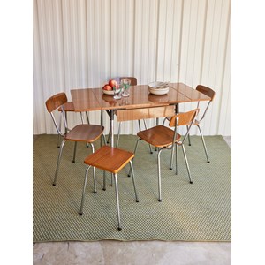 Ensemble complet table, chaises et tabourets en formica n°13