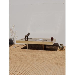 Table basse dorée et marron n°914