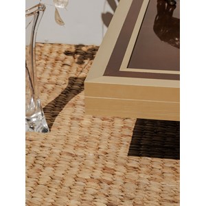 Table basse dorée et marron n°914