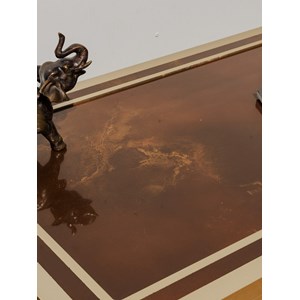 Table basse dorée et marron n°914