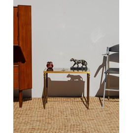 Table d'appoint en métal et verre n°1287