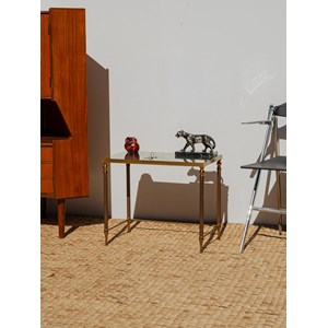 Table d'appoint en métal et verre n°1287