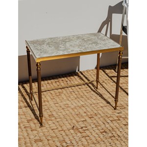 Table d'appoint en métal et verre n°1287