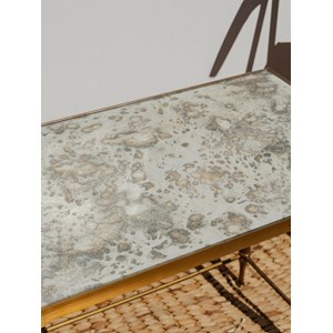 Table d'appoint en métal et verre n°1287